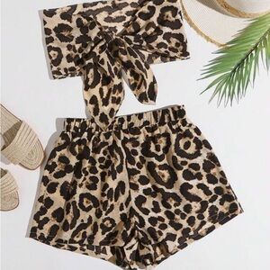 SHEIN Leopard Print Two-Piece Set